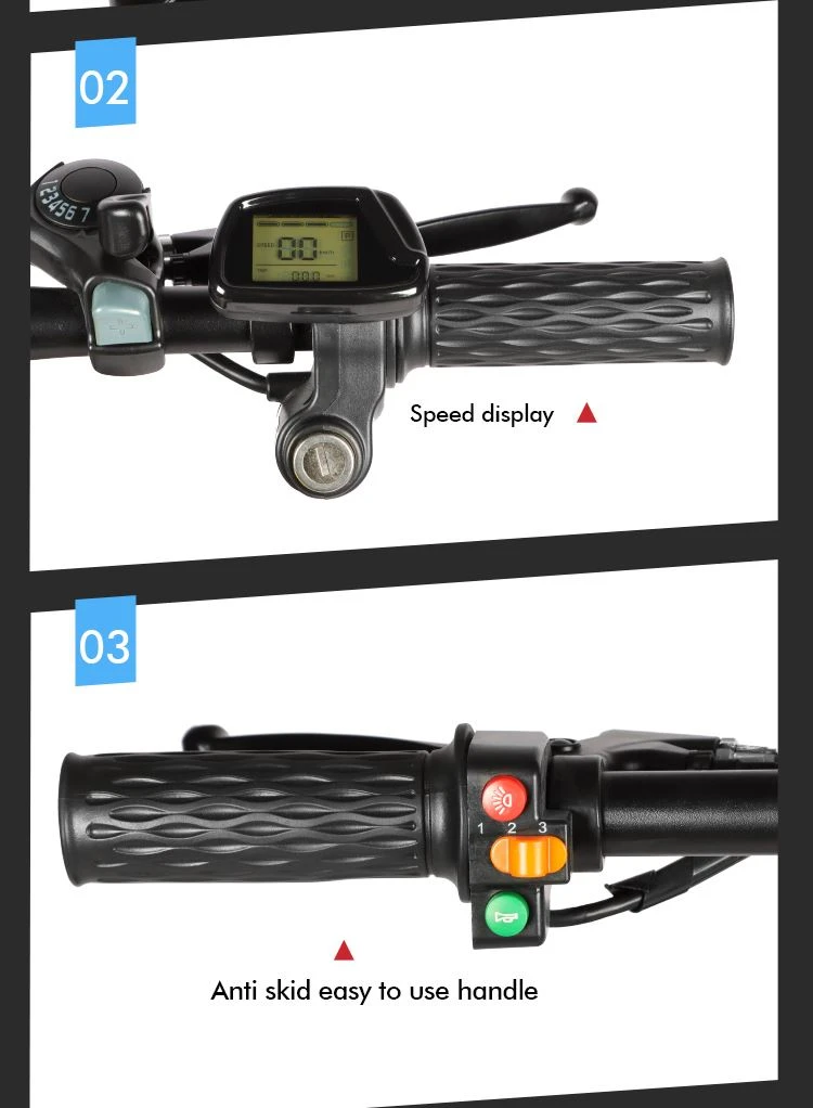 Speed display and anti skid handle make sure you have better control of this cycle in different situations, city riding or field riding Speed display and anti skid handle make sure you have better control of this cycle in different situations, city riding or field riding